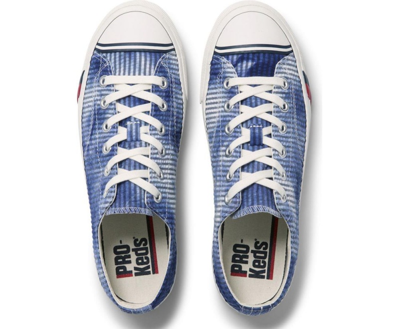 Keds Royal Lo Tie Dye Seersucker Αθλητικα Παπουτσια γυναικεια μπλε | BTR702591