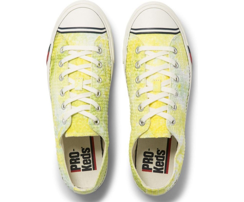 Keds Royal Lo Tie Dye Seersucker Αθλητικα Παπουτσια γυναικεια κίτρινα | NUD497062