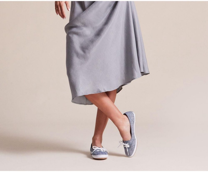 Keds Teacup Chambray Slip On γυναικεια μπλε | ZGL921835