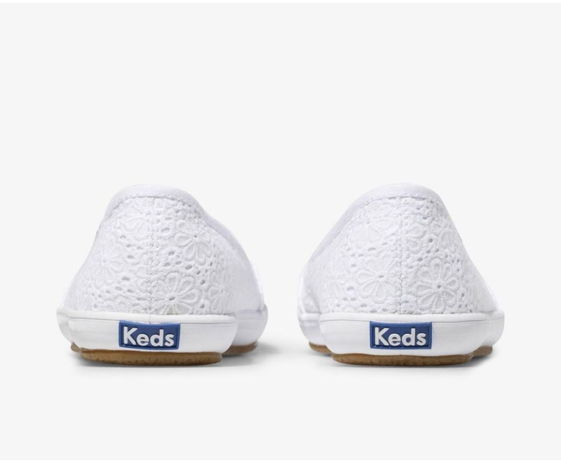 Keds Teacup Eyelet Slip On γυναικεια ασπρα | WNM682574