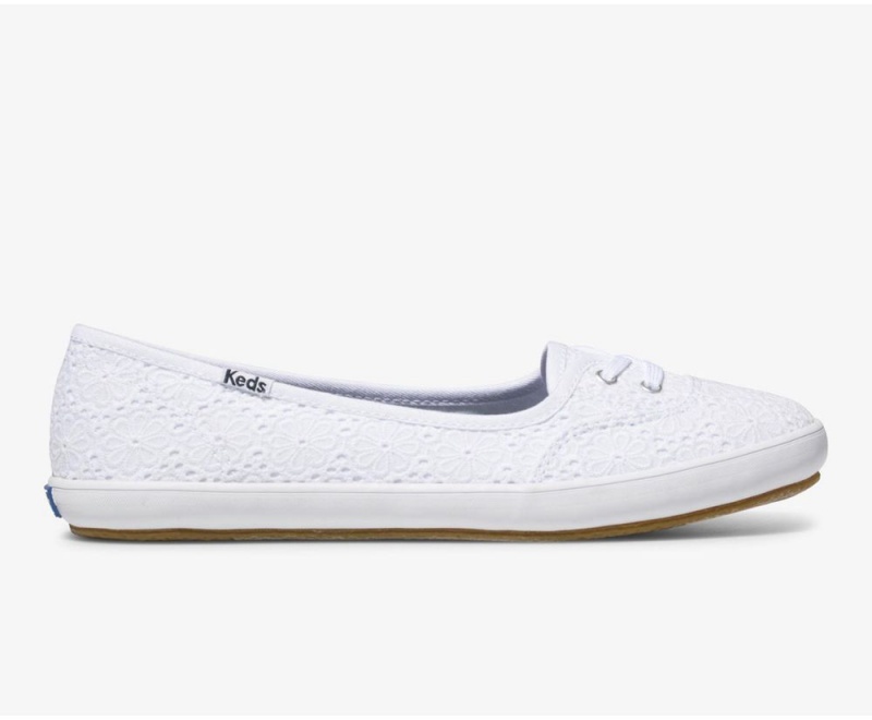 Keds Teacup Eyelet Slip On γυναικεια ασπρα | WNM682574