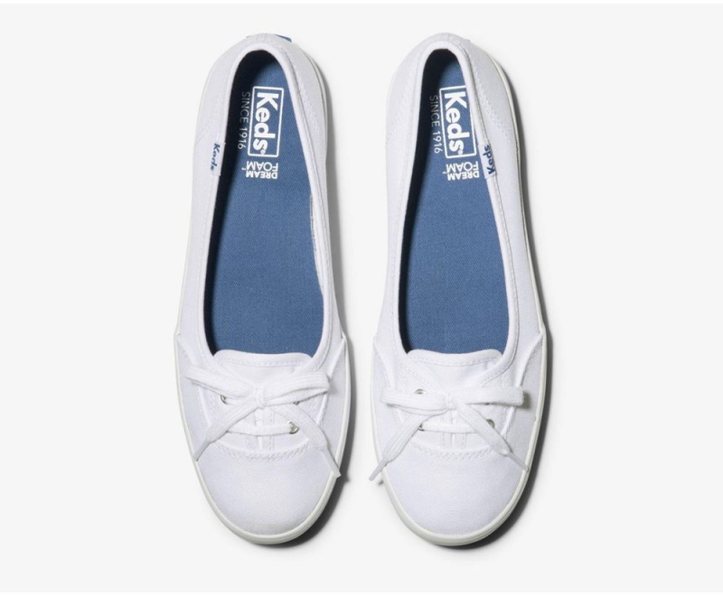 Keds Teacup Twill Slip On γυναικεια ασπρα | TIS703986