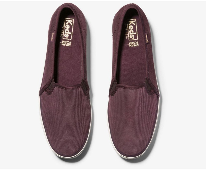 Keds Triple Decker σουετ Burgundy Slip On γυναικεια μπορντο | WJZ729160