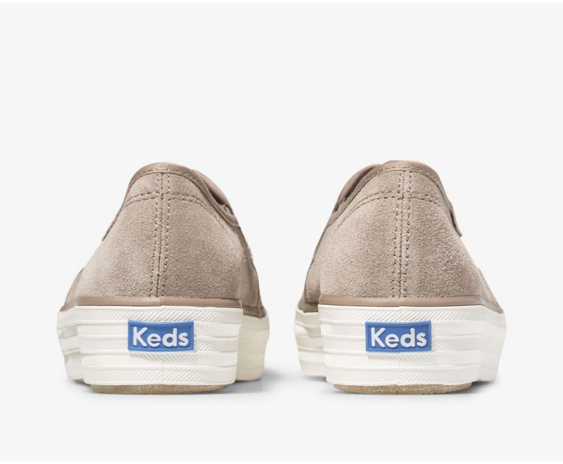 Keds Triple Decker σουετ Slip On γυναικεια γκρι | CDQ429608