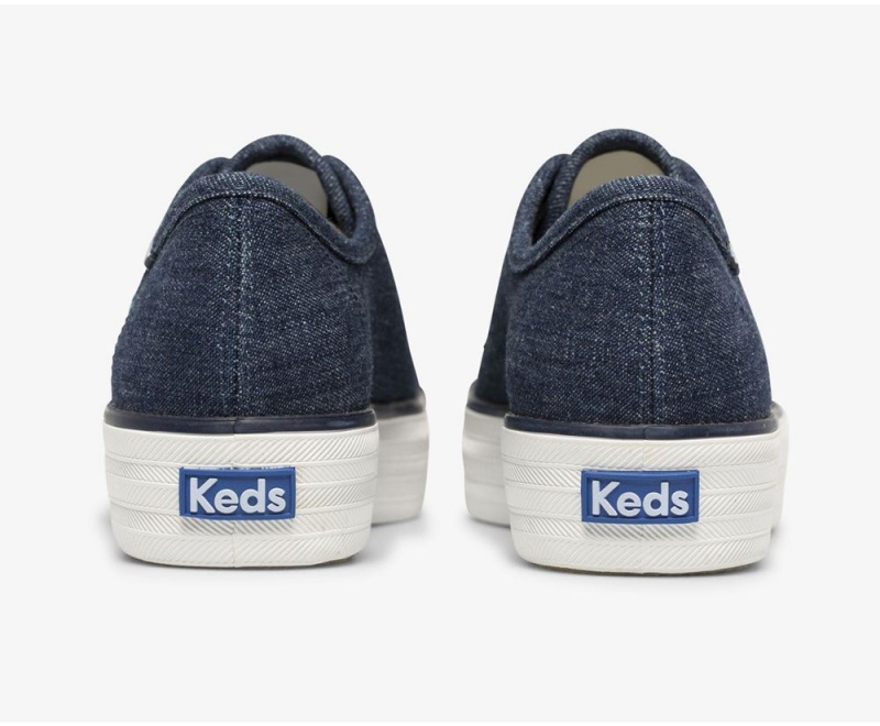 Keds Triple Kick Eco Denim Αθλητικα Παπουτσια γυναικεια μπλε | XMD109238