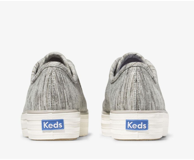 Keds Triple Kick Heathered Stripe Knit Αθλητικα Παπουτσια γυναικεια γκρι | RUE985741