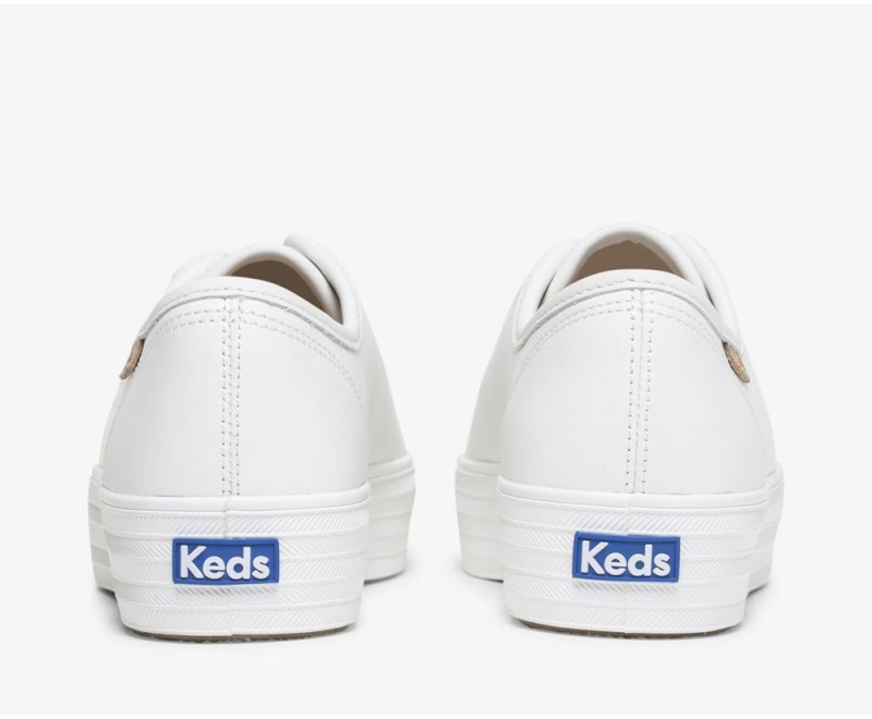 Keds Triple Kick Luxe δερματινα Αθλητικα Παπουτσια γυναικεια ασπρα | ILR580432