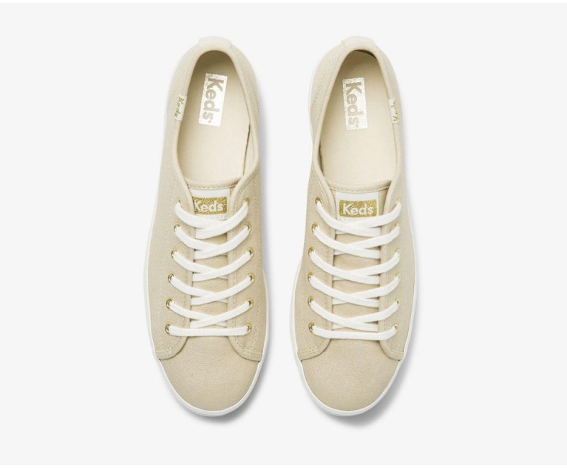 Keds Triple Kick Metallic καμβα Αθλητικα Παπουτσια γυναικεια χρυσο χρωμα | QPH036784