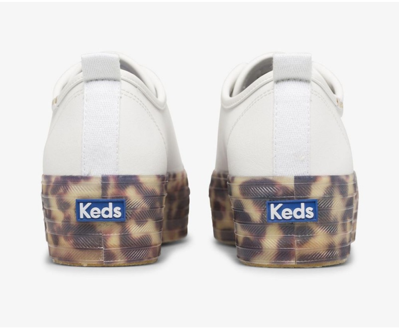 Keds Triple Up δερματινα Tortoise Foxing Αθλητικα Παπουτσια γυναικεια ασπρα | ZTU159634