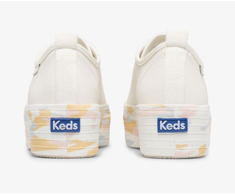 Keds Triple Up δερματινα δερματινα Marble Αθλητικα Παπουτσια γυναικεια ασπρα | VSN468071