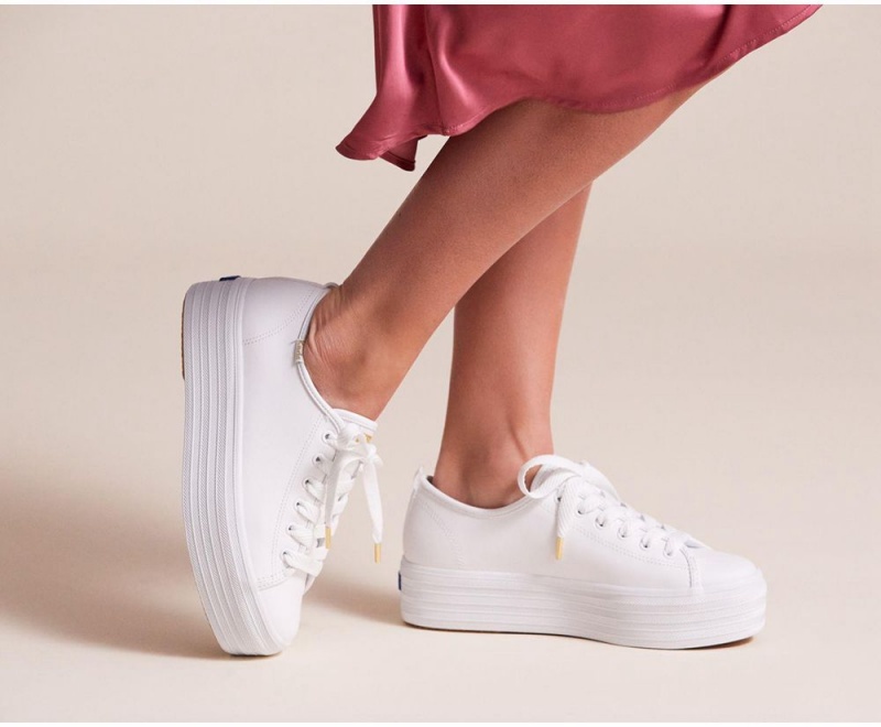 Keds Triple Up δερματινα Αθλητικα Παπουτσια γυναικεια ασπρα | IPR462719