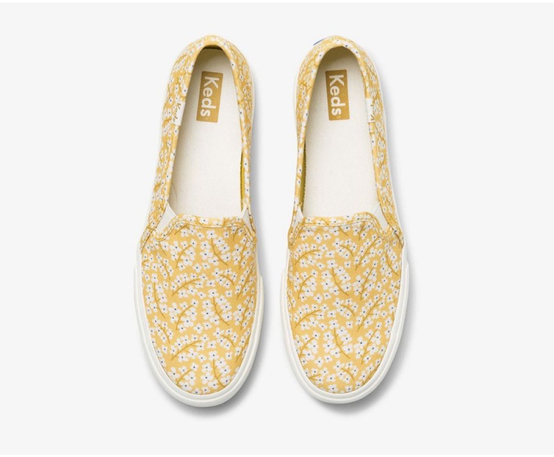 Keds Washable Double Decker Floral Slip On γυναικεια κίτρινα | IUG648507