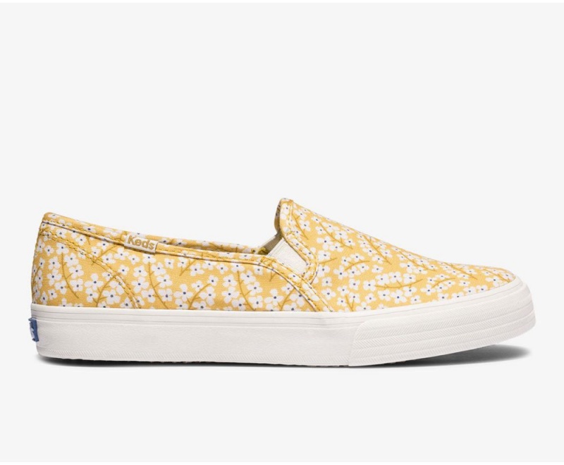 Keds Washable Double Decker Floral Slip On γυναικεια κίτρινα | IUG648507