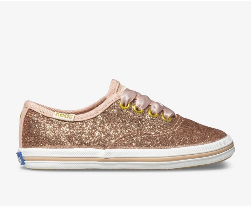 Keds x Kate Spade New York Champion Glitter Αθλητικα Παπουτσια για κοριτσια ροζ χρυσο χρωμα | CIQ214758