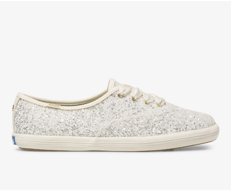 Keds x Kate Spade New York Champion Glitter Αθλητικα Παπουτσια γυναικεια ασπρα | HTD593872