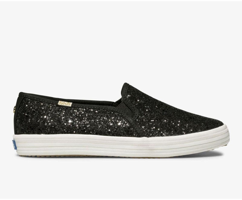 Keds x Kate Spade New York Double Decker Glitter Slip On γυναικεια μαυρα | PSA952803