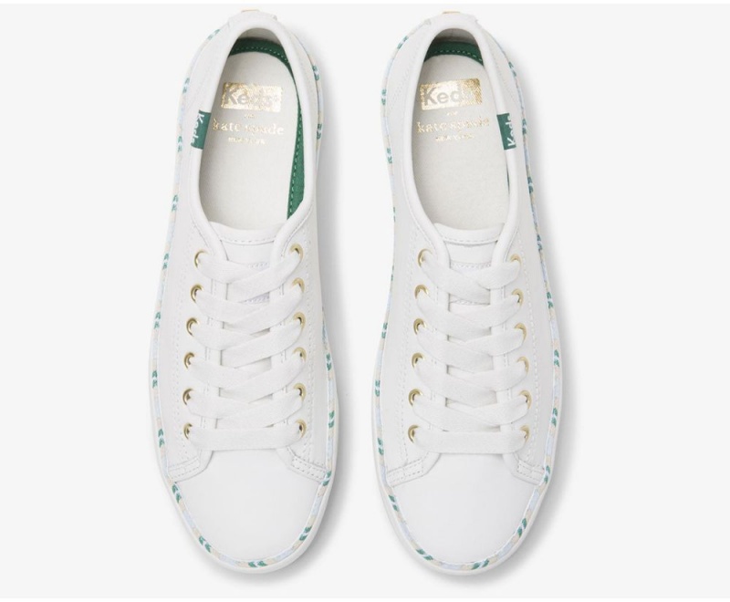 Keds x Kate Spade New York Kickstart δερματινα Αθλητικά Αθλητικα Παπουτσια γυναικεια ασπρα | VET132684