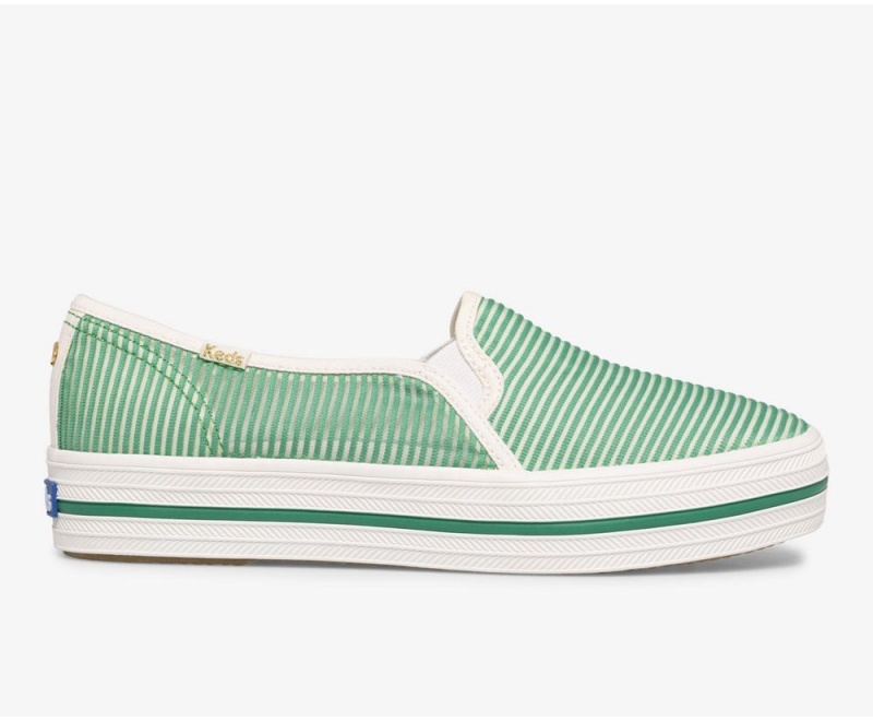 Keds x Kate Spade New York Triple Decker Stripe Mesh Slip On γυναικεια πρασινο | MDU147902