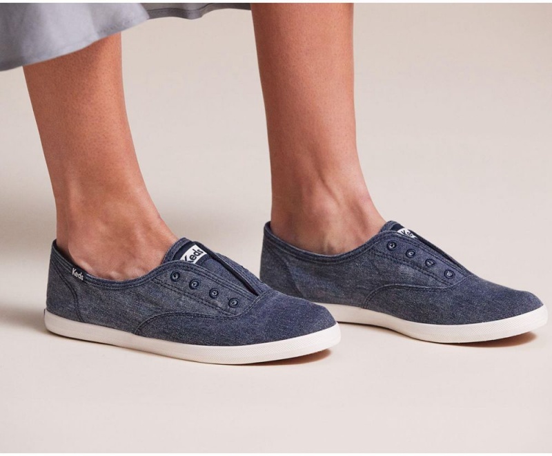 Keds x Organic βαμβακερα Chillax Washable Slip On γυναικεια σκουρο μπλε | DZX756823