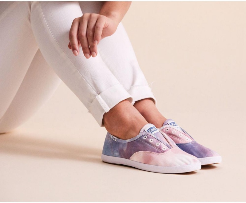 Keds x Organic βαμβακερα Chillax Washable Tie Dye Slip On γυναικεια ροζ μπλε | FBU251467