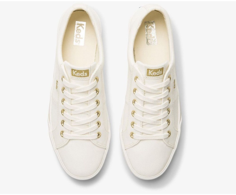 Keds x Organic βαμβακερα Jump Kick Duo Αθλητικα Παπουτσια γυναικεια ασπρα | LUE069185