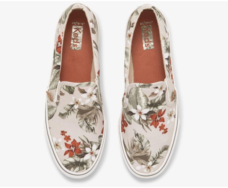 Keds x Organic βαμβακερα Jump Kick Slip Tropical Slip On γυναικεια Μπεζ Πολύχρωμο | ISF425931