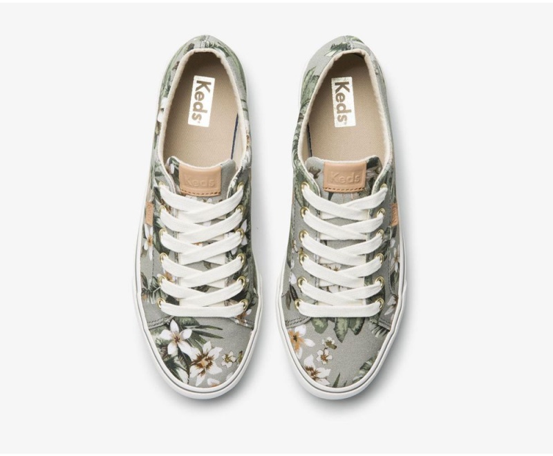 Keds x Organic βαμβακερα Jump Kick Tropical Αθλητικα Παπουτσια γυναικεια πρασινο | SUR260479