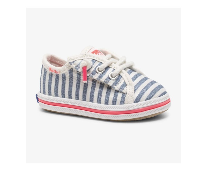 Keds x Organic βαμβακερα Kickstart Crib Αθλητικα Παπουτσια για κοριτσια ασπρα μπλε | RPJ729546