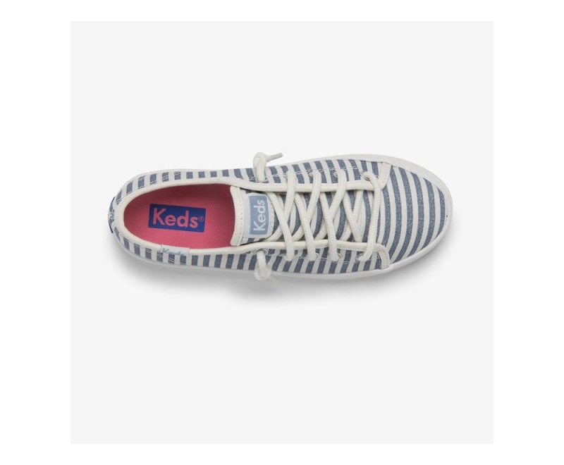 Keds x Organic βαμβακερα Kickstart Αθλητικα Παπουτσια για κοριτσια ασπρα μπλε | WMD901276