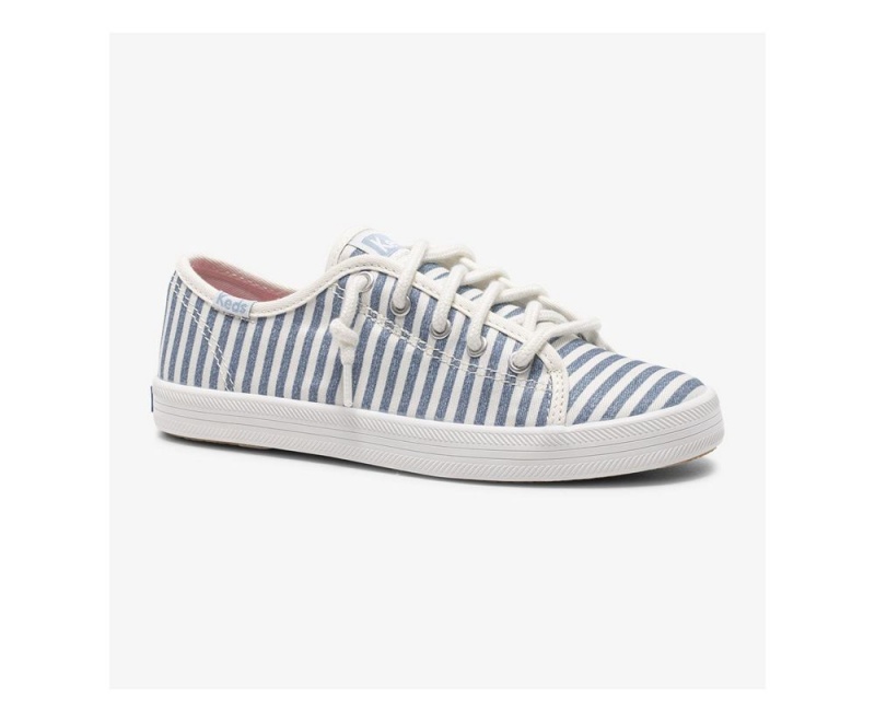 Keds x Organic βαμβακερα Kickstart Αθλητικα Παπουτσια για κοριτσια ασπρα μπλε | WMD901276