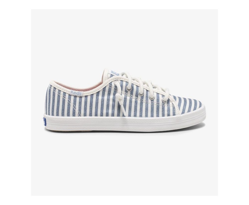 Keds x Organic βαμβακερα Kickstart Αθλητικα Παπουτσια για κοριτσια ασπρα μπλε | WMD901276