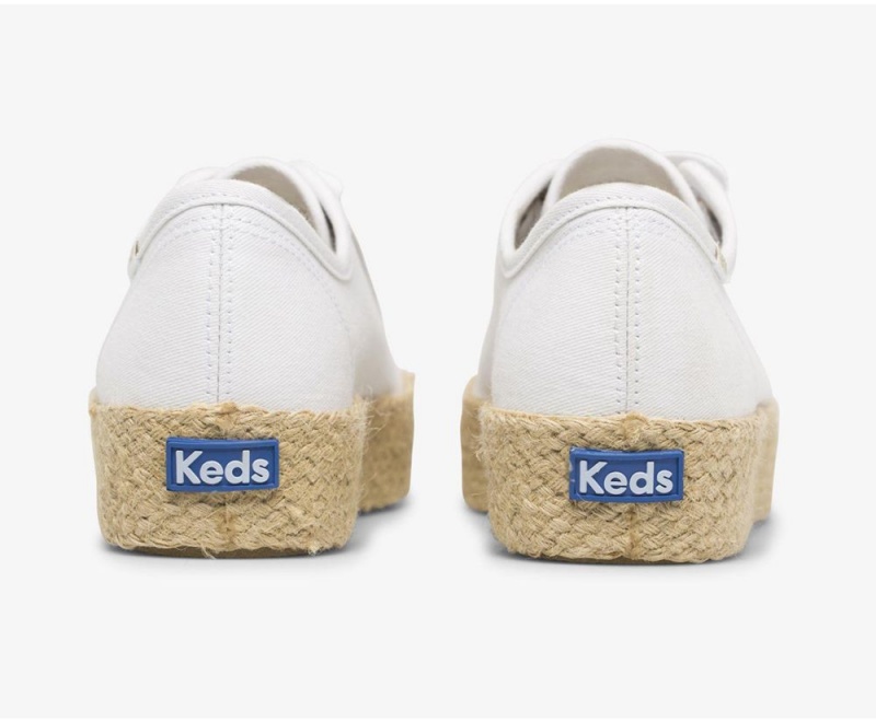 Keds x Organic βαμβακερα Triple Kick Jute Αθλητικα Παπουτσια γυναικεια ασπρα | WXD164072