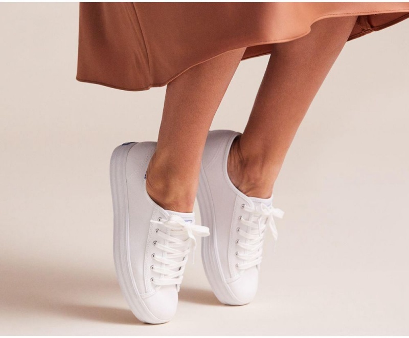 Keds x Organic βαμβακερα Triple Kick Αθλητικα Παπουτσια γυναικεια ασπρα | UHN890147