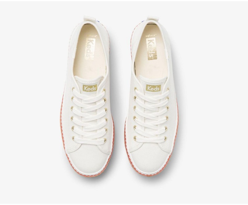 Keds x Organic βαμβακερα Triple Up Rainbow Jute Αθλητικα Παπουτσια γυναικεια ασπρα | RKG165938