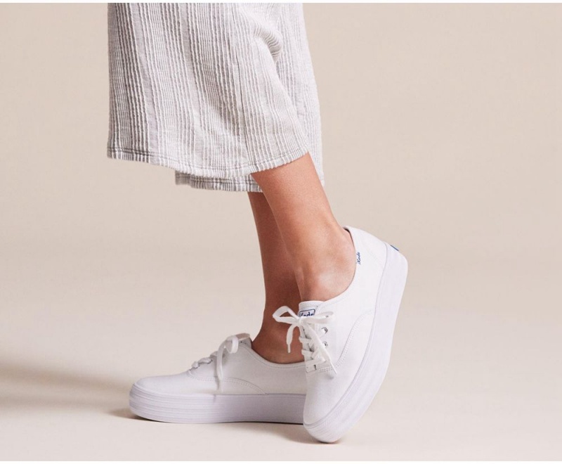 Keds x Organic βαμβακερα Triple Αθλητικα Παπουτσια γυναικεια ασπρα | XPZ659734