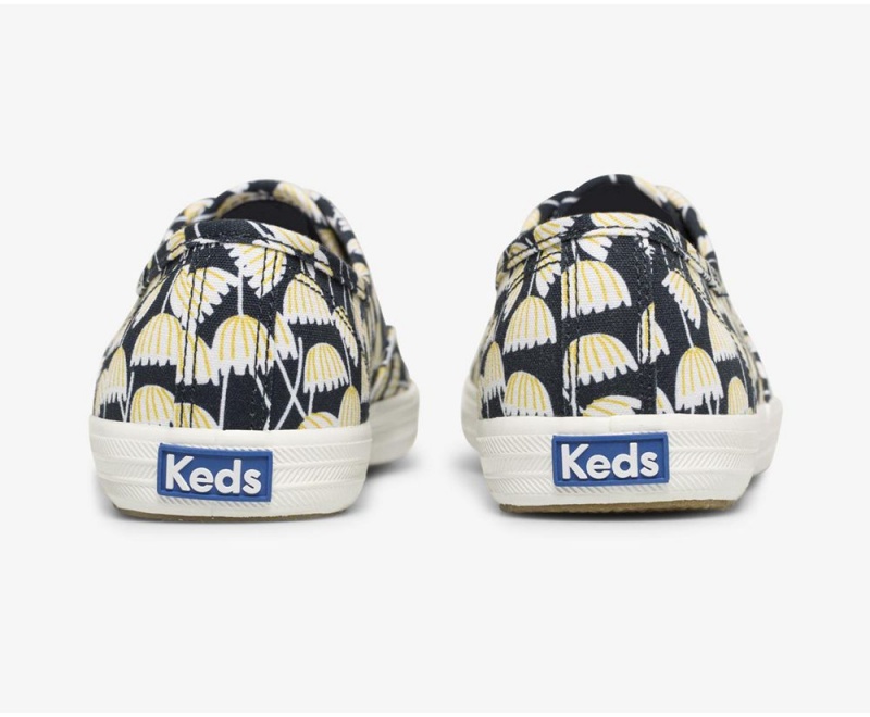 Keds x Organic βαμβακερα Washable Champion Floral Αθλητικα Παπουτσια γυναικεια σκουρο μπλε Πολύχρωμο | TEP873914