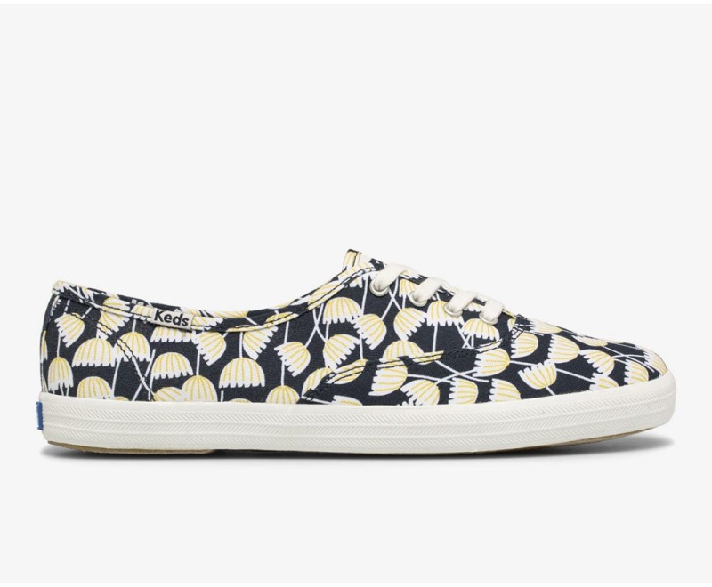 Keds x Organic βαμβακερα Washable Champion Floral Αθλητικα Παπουτσια γυναικεια σκουρο μπλε Πολύχρωμο | TEP873914