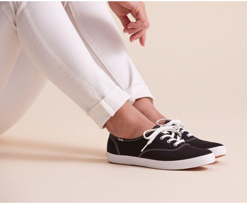 Keds x Organic βαμβακερα Washable Champion Αθλητικα Παπουτσια γυναικεια μαυρα ασπρα | AOE563784