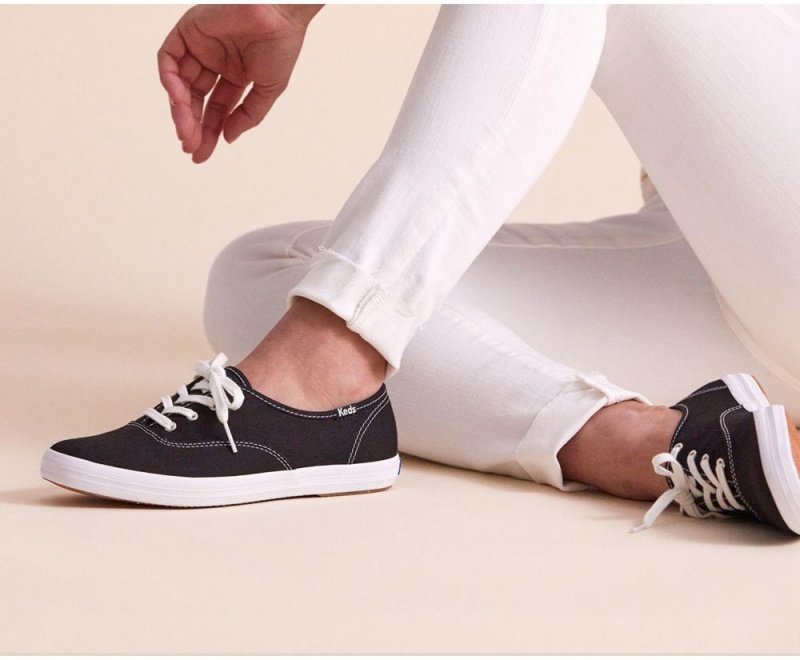 Keds x Organic βαμβακερα Washable Champion Αθλητικα Παπουτσια γυναικεια μαυρα ασπρα | AOE563784