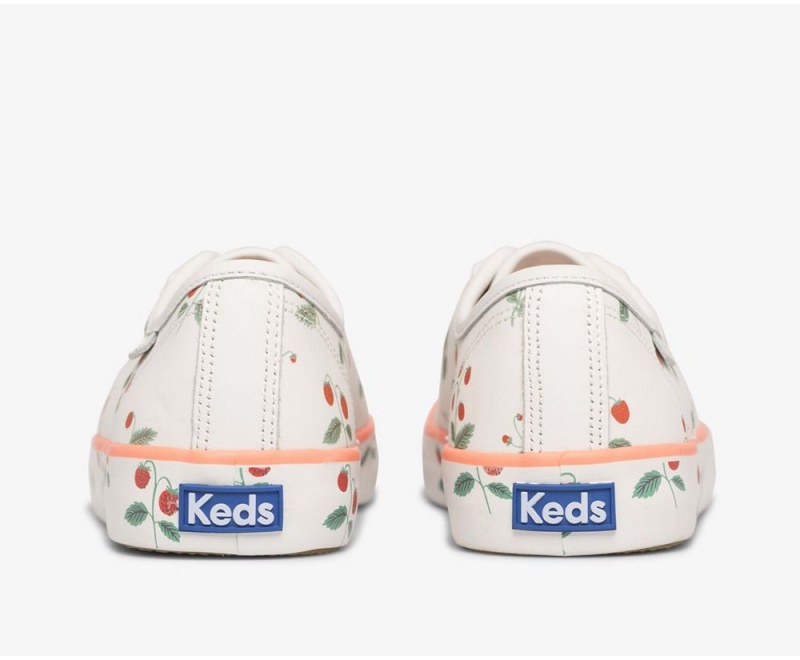 Keds x Rifle Paper Co. Kickstart Mini Strawberries Αθλητικα Παπουτσια γυναικεια ασπρα | XCL059462