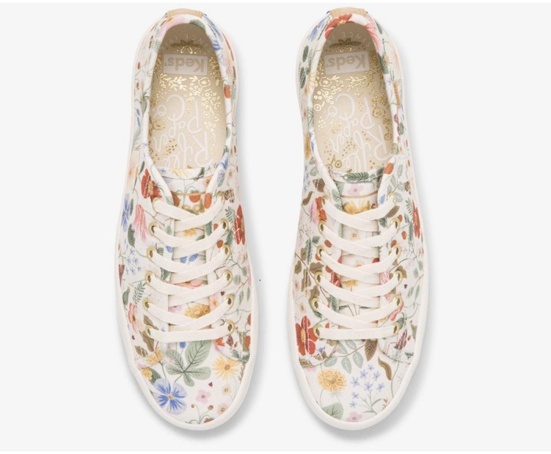 Keds x Rifle Paper Co. Kickstart TRX Strawberry Fields Αθλητικα Παπουτσια γυναικεια ασπρα Πολύχρωμο | GPH269140