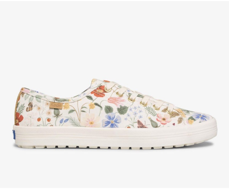 Keds x Rifle Paper Co. Kickstart TRX Strawberry Fields Αθλητικα Παπουτσια γυναικεια ασπρα Πολύχρωμο | GPH269140