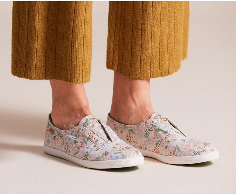 Keds x Rifle Paper Co. Washable Chillax Meadow Slip On γυναικεια ασπρα Πολύχρωμο | HRF238579