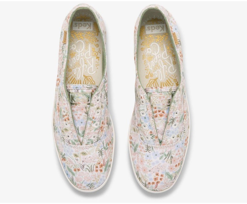 Keds x Rifle Paper Co. Washable Chillax Meadow Slip On γυναικεια ασπρα Πολύχρωμο | HRF238579